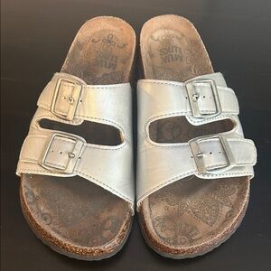 Muk Luks Silver Buckle Sandals